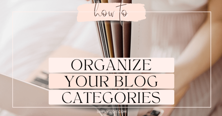 organize your blog categories
