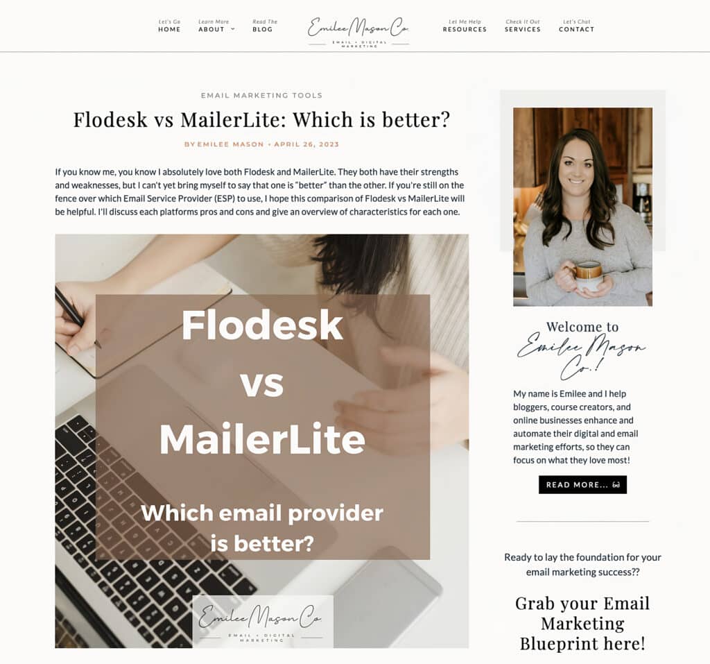 Flodesk vs Mailerlite by Emilee Mason Co